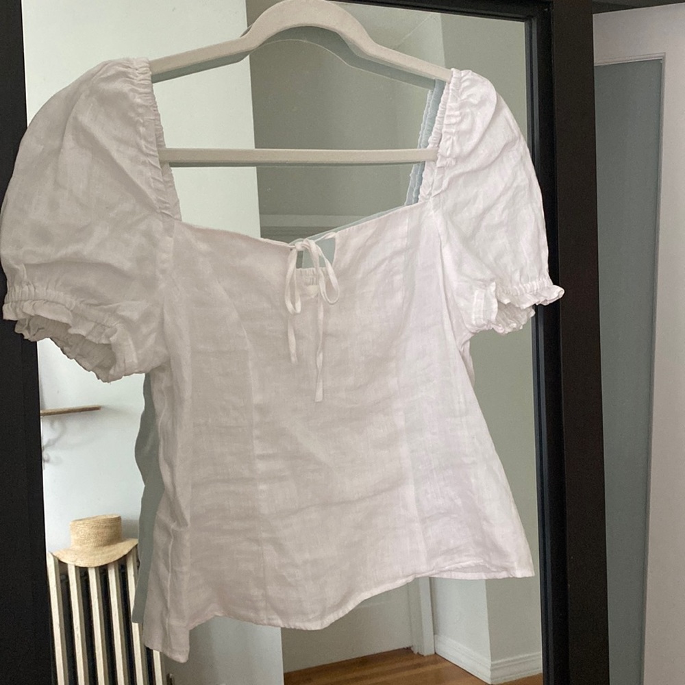 White linen top
